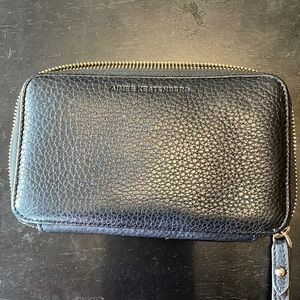 Aimee Kestenberg black leather wristlet